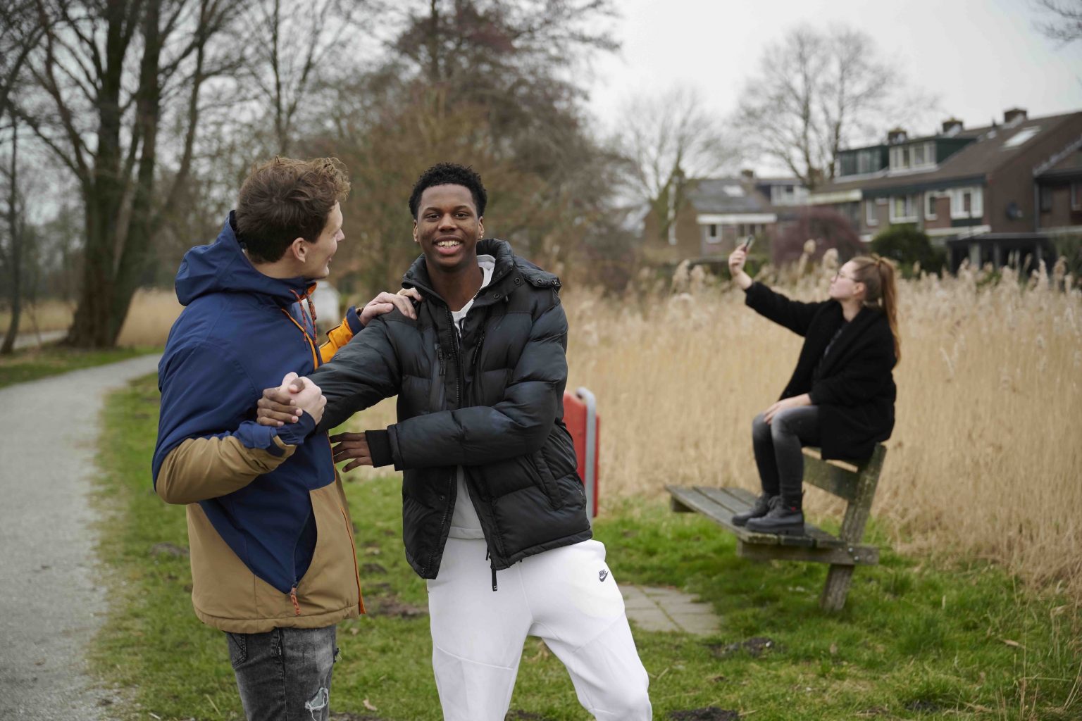 jongeren in het park